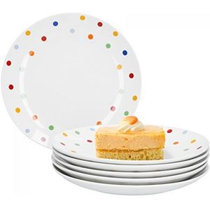 Van Well Porselein 6-delige serviesset serie Capri | wit met decor | artikel selecteerbaar, servies serie Capri: dessertbord 21cm