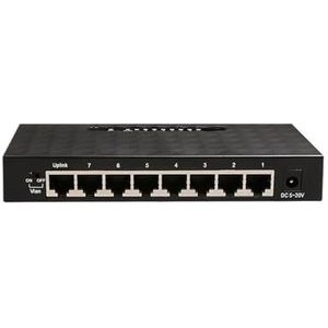 SOEWGAIJI Gigabit Ethernet Switch 5/8 Ports 1000Mbps RJ45 Hub High Performance Internet Splitter Switch Ethernet Netwerk Smart Switch (Kleur: Zwart 8 poorten)