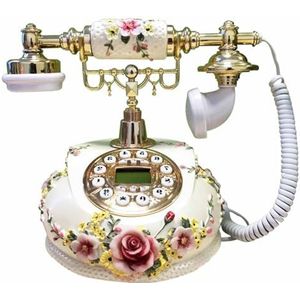 Antieke telefoondecoratie vaste lijn, hars huisdecoratie desktoptelefoon, afneembare beugel geschikt voor kantoren, villa's, hotels, enz