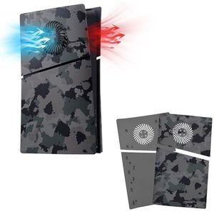 Mcbazel PS5 Slim Faceplate Replacement Hard Side Panel Plate Durable ABS Protective Replacement Cover with Cooling Vent Accessories for Playstation 5 Slim Digital Edition -Camouflage