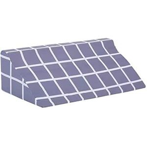 Leisurealeaneag Wedge Kussen Foam Memory Neck Back Support Kussen voor Slapen Zwangerschap Grijs Grid, 50x25x15 cm