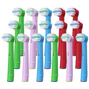 Benfosh 16 stuks kindertandenborstelkoppen compatibel met Oral B, opzetborstels voor Braun elektrische oplaadbare tandenborstel-zachte borstelharen