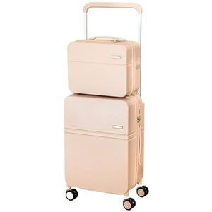 Koffer Bagage Brede trolleykoffer for dames Kofferset 20-inch instaptas Wachtwoordkoffer Student (Color : Pink (Luggage 13-Inc, Size : 24 Inches)