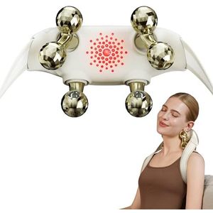 Nekmassage apparaat met warmte, schouder shiatsu massageapparaat, comfier 6D gouden massagekop, geschenken voor mannen en vrouwen, SKG H7 Ultra-E