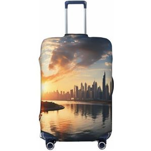 NONHAI Reisbagage Cover Protector New York bij zonsondergang Koffer Cover Wasbare Elastische Koffer Protector Anti-Kras Koffer Cover Cover Past 18-32 Inch Bagage, Zwart, XL