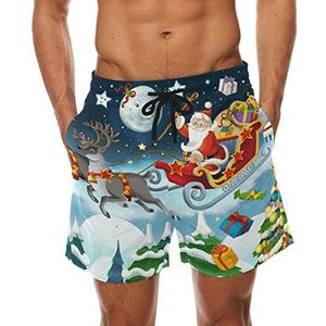 COOSUN Kerst Kerstman Beach Board Shorts Sneldrogende zwembroek voor heren