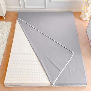 Grijs,120x200cmFULL,LDLCYCN 100% Katoenen Futonmatrashoes Met Extra Lange Ritssluiting, Japanse Vloermatras Futonhoes, Stofvrije Matrashoes, Futonhoezen, Zachte Bedhoes Voor Slaapkamer