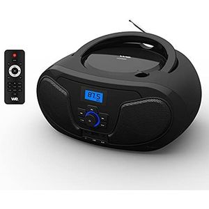 WE Radio CD-USB (MP3), Bluetooth, met afstandsbediening, 2 x 2 W, zwart