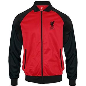 Liverpool FC - Retro trainingsjack voor mannen - Officieel - Clubcadeau - Zwart rood - Large