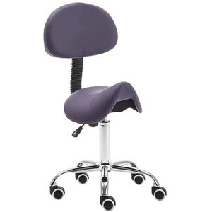 JAVPTAV Zadelkruk Draaibare Rolstoel met Rugsteun & Wielen Ergonomische Verstelbare Gas Lift Stoel voor Kliniek Kapsalon Lab Keuken Thuis