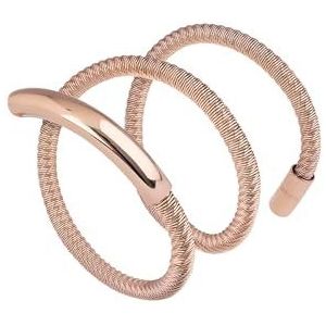 BREIL - Bracelet for Women NEW SNAKE STEEL Collection TJ2839 - Flexible Shapable Stainless Steel Jewel with Rigid Element - Length of 50 cm - Gold Rose