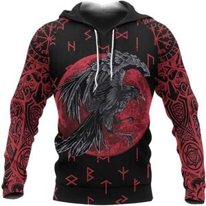 Unisex 3D-geprinte Viking Kompas Hoodie, Noorse Mythologie Odin Raven Keltische Klassieke Harajuku Sweatshirt, Pagan Fall-top Met Lange Mouwen.