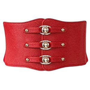irisaa Brede damesriem, elastische tailleriem, heupriem, stretch riem met haaksluiting, bruin, One Size