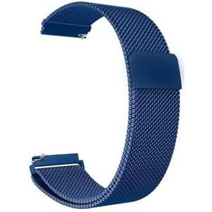 18mm 20mm 22mm metalen band geschikt for Garmin Vivoactive 3 4 4s band horloge geschikt for Venu 2 2s 3s SQ Forerunner 645 armband Milanese lus (Color : Bule, Size : 18mm)