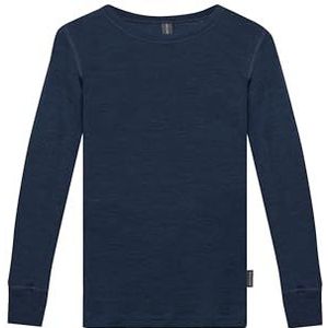 Dilling Kindershirt met lange mouwen van merinowol, Donkerblauw, 158