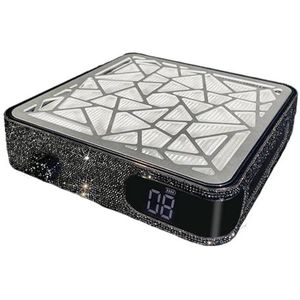 Hoge kracht 48w roze nagelstofzuiger manicure pedicure desktop nagelreiniger stofzuigmachine met strass steentjes(Black)