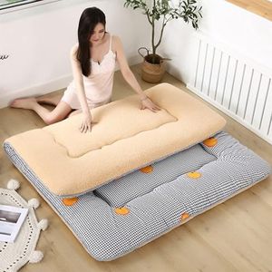 Opvouwbare Tatami Mat, Slaapmat Dikker Eenpersoons Tweepersoons Matras, Oprolbare Japanse Vloermatras Futon Matras, for Gastenkamer Slaapzaal(Orange,180x220cm)