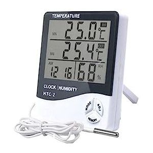Omgeving Thermometer LCD Temperatuur Vochtigheid Klok Meter Extern Station Outdoor Indoor Weerstation For Thuis Nauwkeurige Monitor(HTC-2)