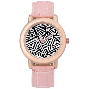 Creatieve Etnische Stijl Vierkante Patroon Vrouwen Lederen Band Horloge Quartz Horloges Gemakkelijk te Lezen Custom Gift voor Dames