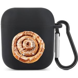 Cinnamon Roll Leuke Case voor AirPods 2&1 Schokbestendige Beschermende Hoofdtelefoon Gevallen Cover Met Sleutelhanger Voor Mannen Vrouwen
