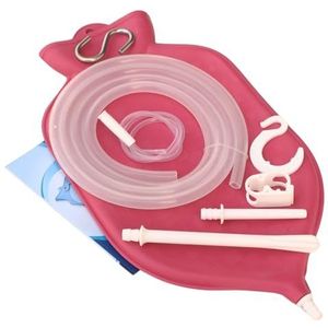 Rubberen klysma-zakset van 2 kwart - herbruikbare herbruikbare colonreinigingszak met superieure siliconen slang en 10 dubbele punten voor ontgifting en constipatieverlichting (12 Fg)