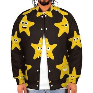 Grappige Lachende Sterren Grappige Mannen Baseball Jacket Gedrukt Jas Zachte Sweatshirt Voor Lente Herfst