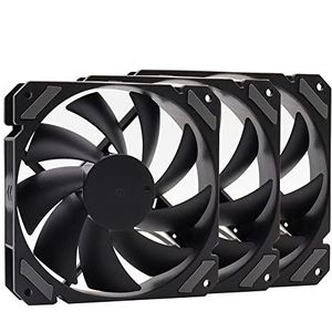 120 mm ventilator zwart PWM 4PIN 12V DC Case fans for processor Koeler waterkoeling computer chassis stille high air volume ventilador (Blade Color : 3 Fans)