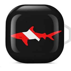 Shark Diver Scuba Earbuds Case Compatibel met Samsung Hard Shell Beschermhoes Wit-Stijl