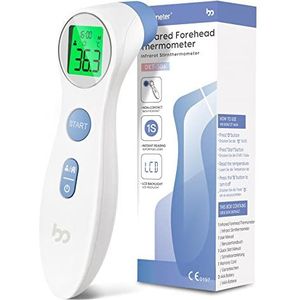 Digitale thermometer voor baby's, kinderen en volwassenen, contactloze infraroodthermometer met onmiddellijke nauwkeurige aflezing, koortsalarm (wit)