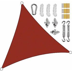 Triangle zonnescherm zeil anti-ultraviolet zonnebrandcrème luifel for park carport speeltuinen achtertuin zonnezeil schaduw met zware bevestigingsset roest rood (Size : 4.5x4.5x4.5M)