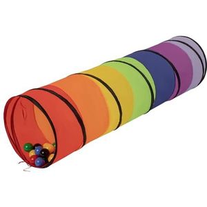 Selonis Pop-Up Play Kruip Tunnel Met 100 Ballen Voor Peuters Kinderen, Multicolor: Zwart/Geel/Blauw/Rood/Groen