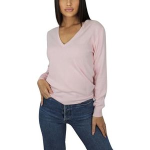 Win's Damestrui met V-hals van kasjmier, gemaakt in Italië, Lichtroze, XL