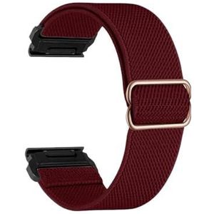 20 22 26 mm elastisch geweven nylon lusband geschikt for Garmin Fenix ​​7X 6X 5X 7S 6S 5S Pro 7 6 5 Plus 3HR 945 for Epix Gen 2 Enduro horlogeband(Wine Red-Black,26mm For Fenix6X 6XPro)