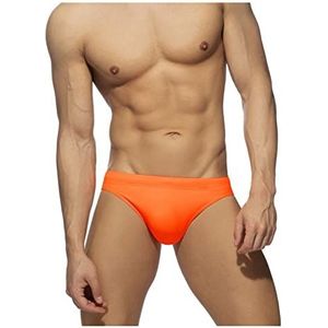 HYPAW Effen badpak heren strandkleding zomer zwempakken mannelijke homo lage taille badmode sneldrogend badpak zwemslip (kleur: oranje, maat: 2XL)