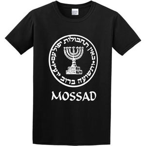 nique Israel Army Mossad (Israëlische CIA) IDF Israëlische grafische ronde hals heren T-shirt met korte mouwen maat, Zwart, XXL