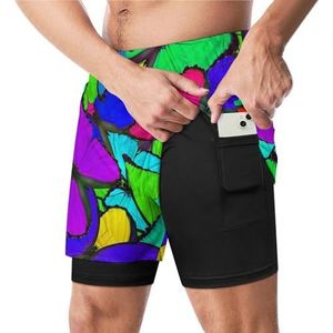 Kleurrijke Blauwe Morpho Vlinders Grappige Zwembroek Met Compressie Liner & Pocket Voor Mannen Board Zwemmen Sport Shorts