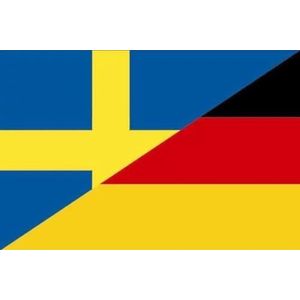 Vlag Zweden-Duitsland vlag 30 x 45 cm premium kwaliteit bootvlag motorvlag professionele kwaliteit