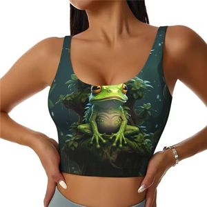 Vrede Kikker Boom Print Casual Wear Vrouwen Sport Vest Yoga Vest Workout Vest Voor Vrouwen Lichtgewicht Trendy, Zwart, S