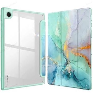 Transparante Terug Tablet Cover Geschikt for Samsung Galaxy Tab A9 8.7inch2023 A9 Plus 11inch Schokbestendige Case (Color : Emerald Marble, Size : A9 Plus 11 inch)