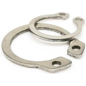 Kogellagers, M3 tot M40 304 roestvrij staal Zwart 65mn 3-40mm as C-type externe borgringlager borgclip borgring(304 stainless steel,M24 10pcs)
