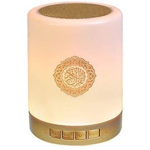 Quran Licht Bluetooth Speaker, Moslim Koran Bluetooth Speaker Touch Lamp, Koran Vertaling Smart Touch LED Lamp USB Opladen Afstandsbediening Licht voor Slaapkamer Woonkamer