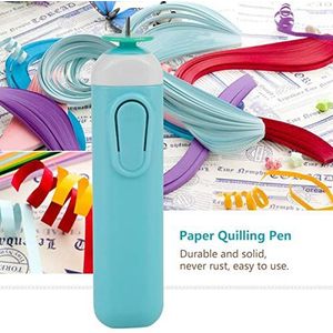 Papier-quiltpen Elektrische quilling-pen Elektrische sleuven Papier-ambachten Quilling-tool Origami-spoel Stalen curling-pen DIY(blue)