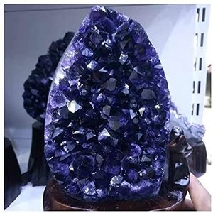 Natuurlijke Uruguay Paars Amethist Amethist Quartz Cluster Quartz Kristal+Stand 750g Healing Crystal