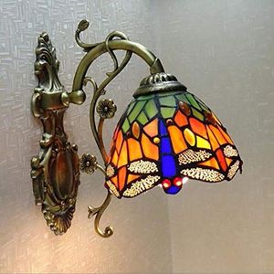 Tiffany Stijl Wandlamp Victoriaans Ontwerp 10 ""brede Libelle Wandlamp, Geschikt Voor Slaapkamer, Restaurant, Balkon Voorste Spiegel Licht