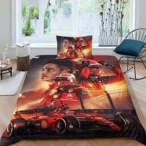 F1 Racing - Beddengoedset - Microvezel - Eenpersoons Dekbed 135 x 200 cm - Verborgen Ritssluiting