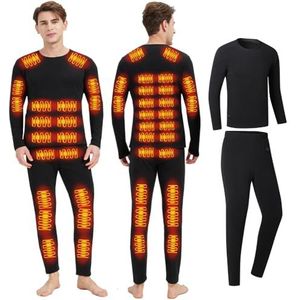 Verwarmde thermische ondergoedset voor mannen vrouwen,USB-oplaad,42 zones intelligente verwarmde koude winterkleding & S
