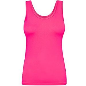 Assoluta Dames sport tank top shirt in neon kleuren groen oranje roze geel, neonroze, M