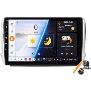 Y600s,Android 15.0 Autostereo Vervanging voor Pe-ugeot 2008 2013-2020 Radio GPS Sat Navi 9'' Cartablet Multimedia Video Player FM BT Ontvanger met 4G WiFi Android Auto Carplay