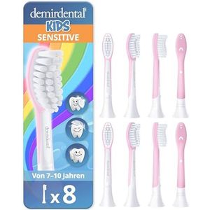 Demirdental Reserveborstels voor kinderen, Philips Sonicare, vanaf 7 jaar, komt overeen met HX6044, roze, 8