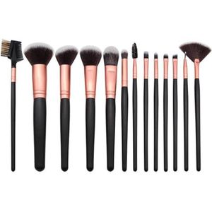 MQPALZKD 13 zwarte make-upborstels, complete set schoonheidstools for poederoogschaduw
